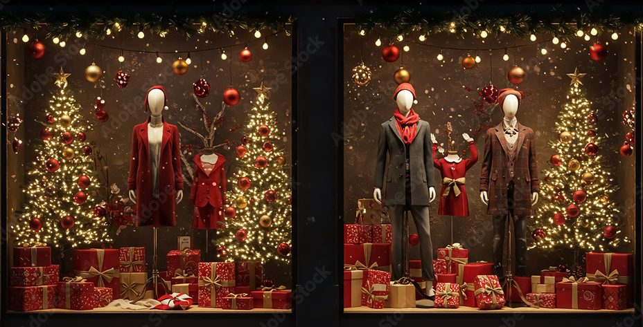 Image d'une vitrine de Noël